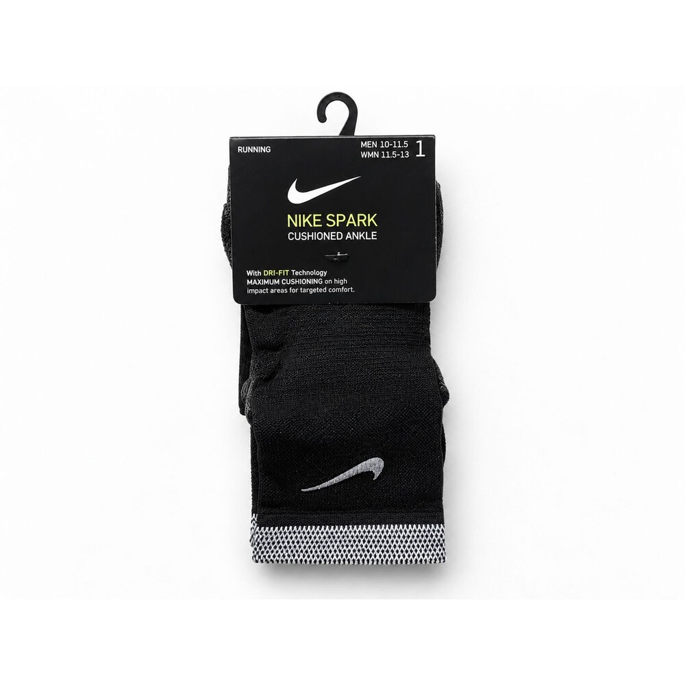 Nike Spark Cushioned Ankle Running Socks Black XL Men 10-11.5 Dri-FIT NWT